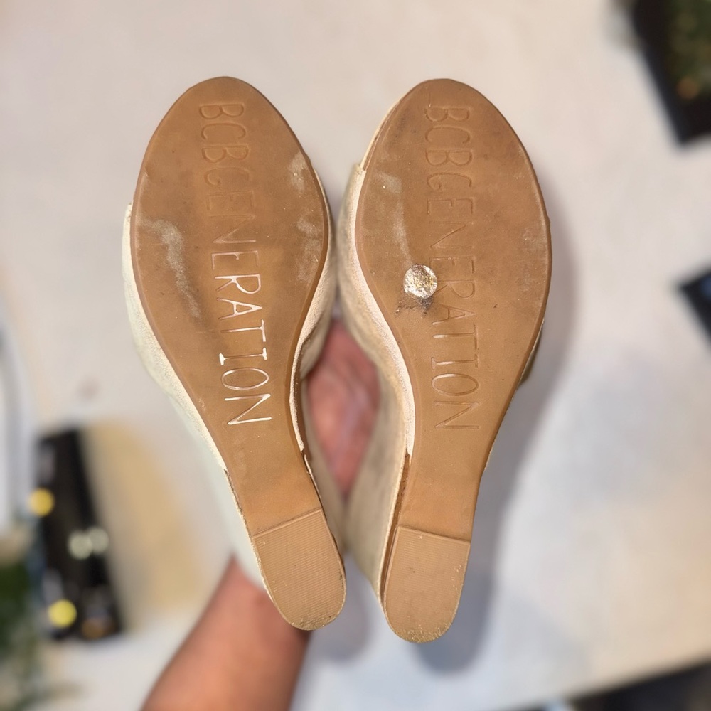 Bcbgeneration Light Gray Wedge Platform Sandals - image 5